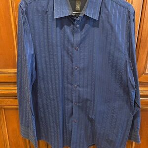 INC Men's Blue Striped Shirt